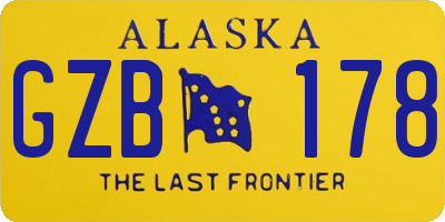 AK license plate GZB178