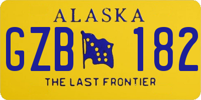 AK license plate GZB182