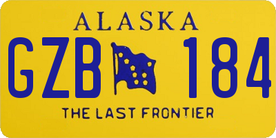 AK license plate GZB184