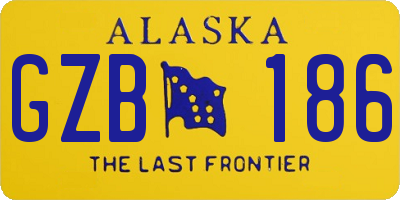 AK license plate GZB186