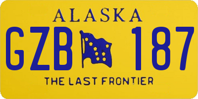 AK license plate GZB187