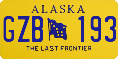 AK license plate GZB193