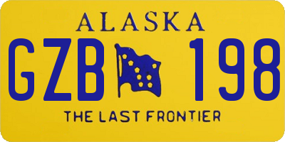AK license plate GZB198