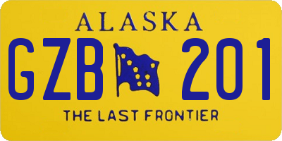 AK license plate GZB201