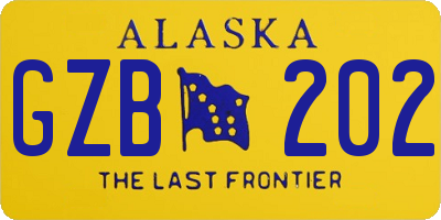 AK license plate GZB202