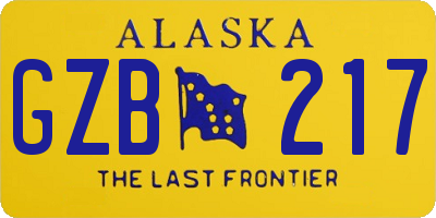 AK license plate GZB217