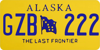 AK license plate GZB222