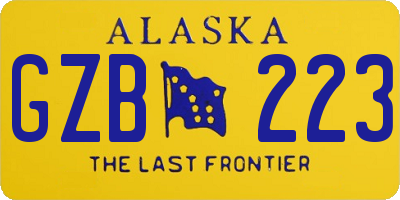 AK license plate GZB223