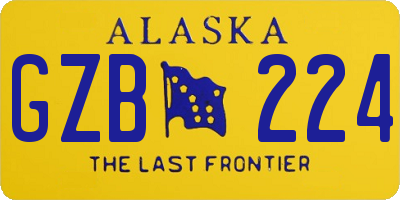 AK license plate GZB224