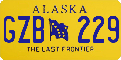 AK license plate GZB229