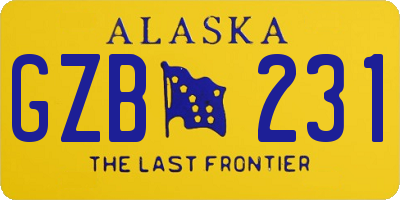 AK license plate GZB231