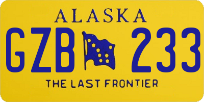 AK license plate GZB233