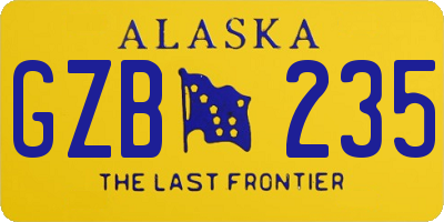 AK license plate GZB235