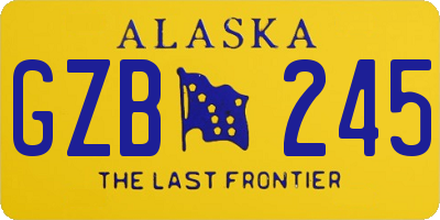 AK license plate GZB245