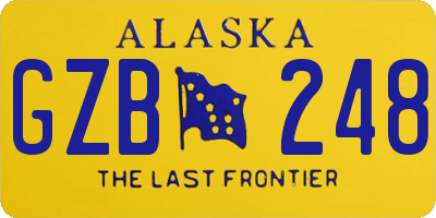 AK license plate GZB248