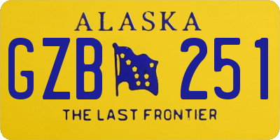 AK license plate GZB251