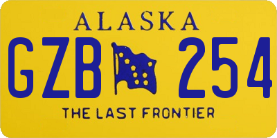 AK license plate GZB254