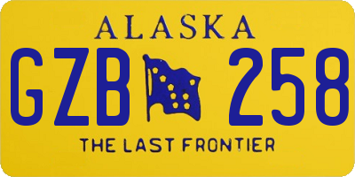 AK license plate GZB258