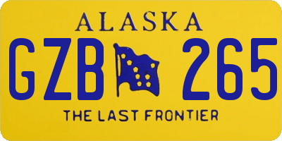 AK license plate GZB265