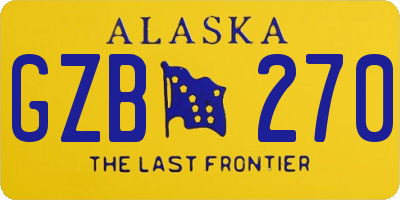 AK license plate GZB270