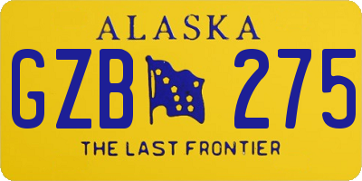 AK license plate GZB275