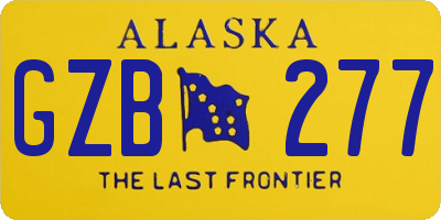 AK license plate GZB277