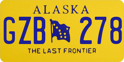 AK license plate GZB278