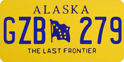AK license plate GZB279
