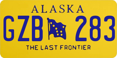 AK license plate GZB283