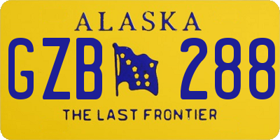AK license plate GZB288