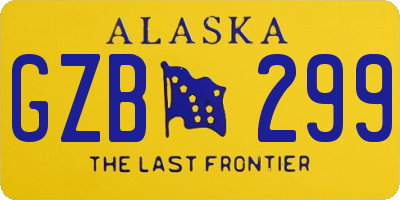 AK license plate GZB299