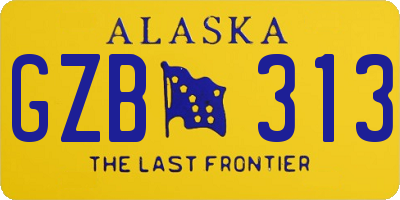 AK license plate GZB313