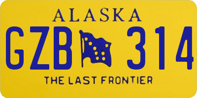 AK license plate GZB314