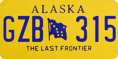 AK license plate GZB315