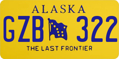 AK license plate GZB322