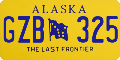 AK license plate GZB325