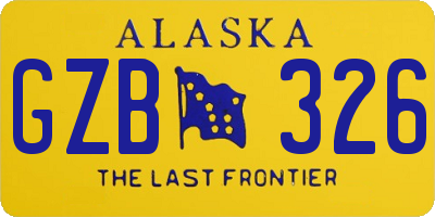 AK license plate GZB326