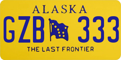 AK license plate GZB333