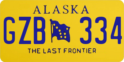 AK license plate GZB334