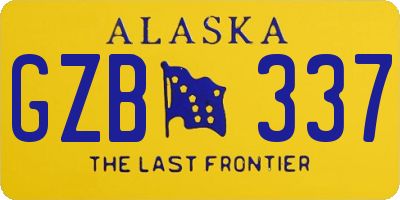 AK license plate GZB337