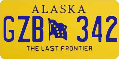 AK license plate GZB342