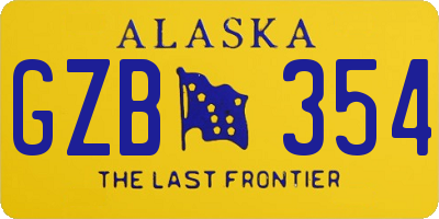 AK license plate GZB354