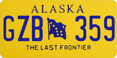 AK license plate GZB359