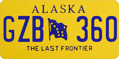AK license plate GZB360