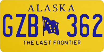 AK license plate GZB362