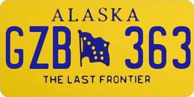 AK license plate GZB363