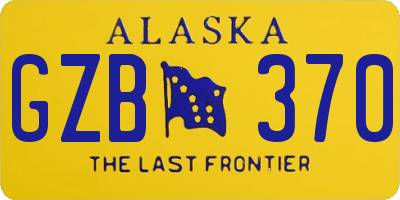AK license plate GZB370