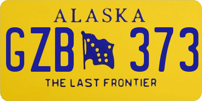 AK license plate GZB373