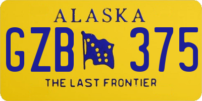 AK license plate GZB375