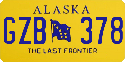 AK license plate GZB378